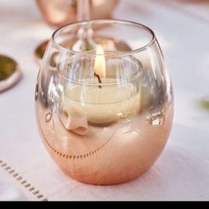 Set of 8-Pottery barn monique lhuillier rose gold votives